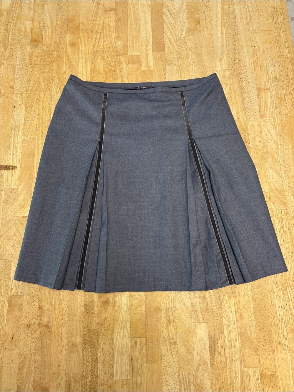 NWT VTG Deadstock J. McLaughlin Slate Gray A-Line Skirt with Side Pleats